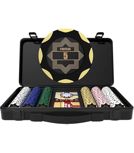 Amazon.com: HEITOK Clay Poker Chip Set for Texas Hold'em, 300 PCS